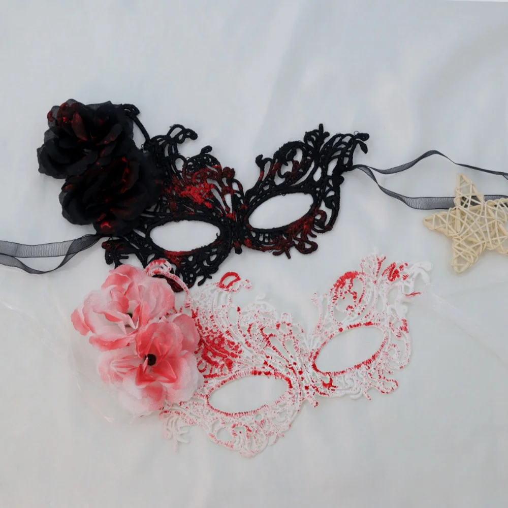 Conjunto de máscara de fantasia sexy meia face máscara de renda máscara de máscaras elegante orelha de gato bandana para dança role play concurso festa de halloween