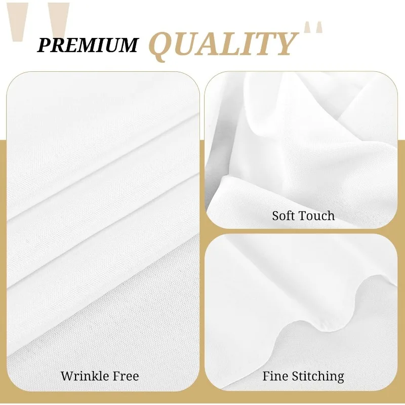 Pack White Tablecloth 60 x 126 Inch, Polyester Table Cloth for 8 Ft Table, Rectangle Table Cloth Wrinkle Resistant Washable