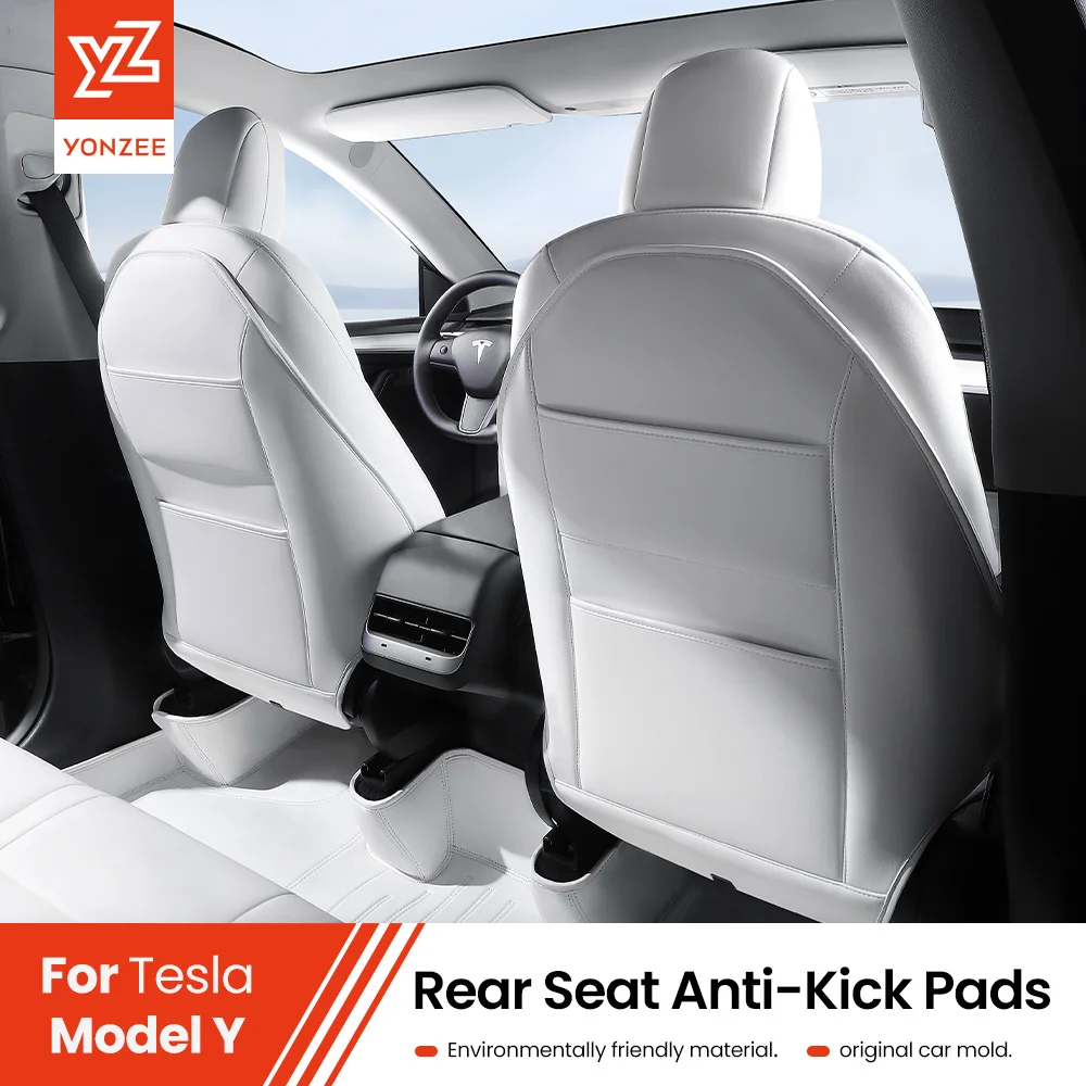 

YZ For Model 3 Model Y Seat Back Protective Mat Leather Car Anti Kick Pad Protector Child Anti Dirty Car Interior Accessories