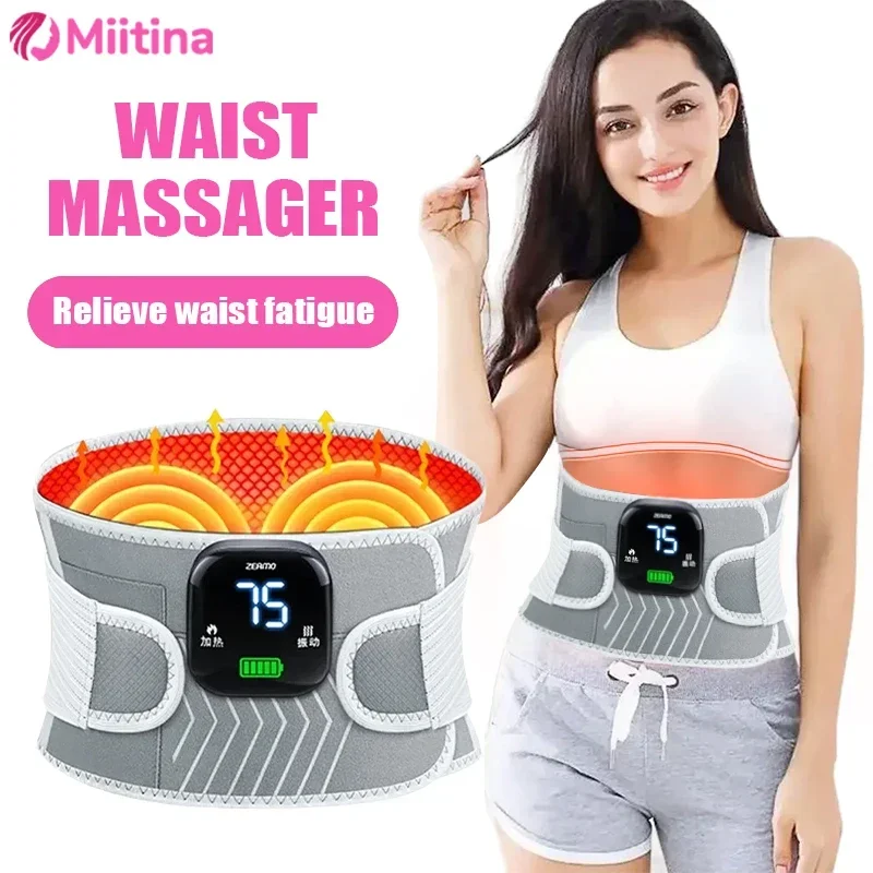 

Electric Heating Waist Vibration Massage Corset Belt Hot Compress Lumbar Brace Decompression Pain Relief Tools Therapy Massage