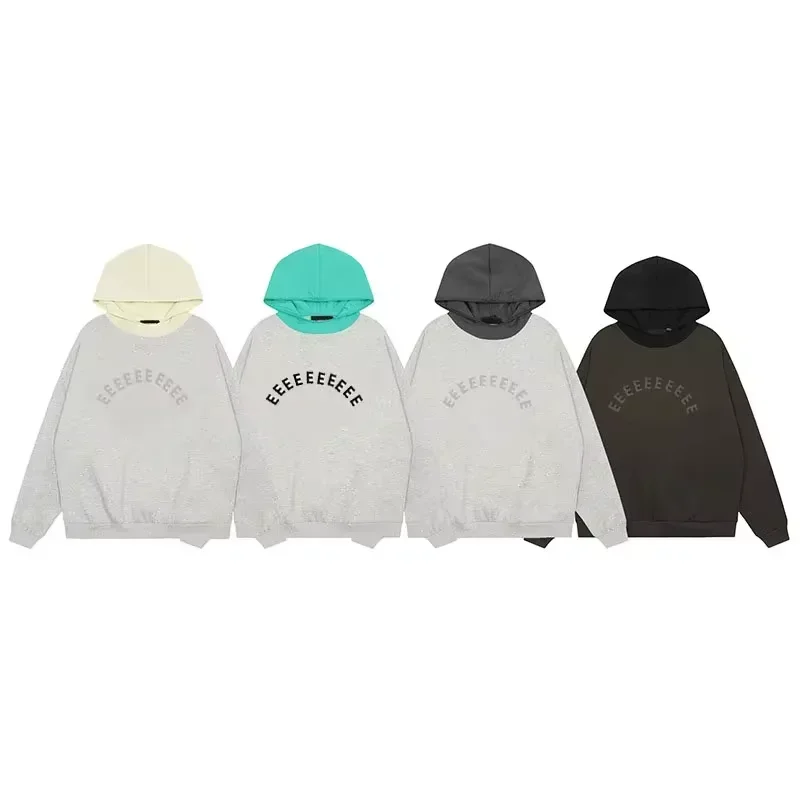 

2024 Classic Brand Double Line Silicone Letter Men's Hoodie Fashion Design High Street Color Blocked Hat Hoodie Couple Jacket