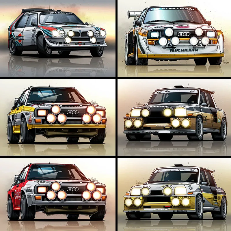 Lancia Delta S4 S1 E2 Group B Rally Car Metal Poster Sign Bar Interior Decor Car Club Posters Home Wall Decor Room Decoration