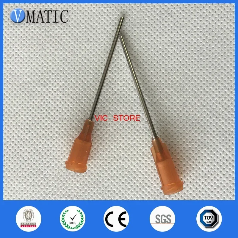 Free Shipping High Quality 1.5 Inch 15G Amber Color Te Premier Dispensing Needle Tips 1-1/2 Inch