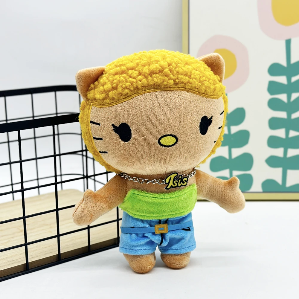 Moda menina olá kitty gelo spice1 usar roupas verdes boneca de pelúcia figura brinquedos de pelúcia bonito meninos meninas fãs coletar presente