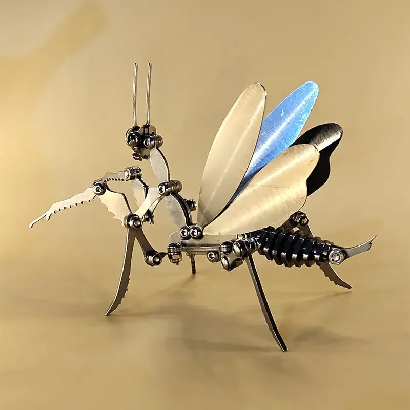 

Mantis model metal , Puzzle 3D Diorama model toy,Stainless steel assembled, Finished product ,Simulated insect mechanical toy