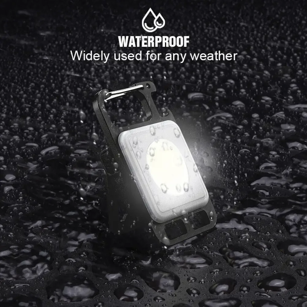 

Brand New Work Lamp Keychain Light W/ USB Cable 4 Lighting Modes 500LM 800mAh Battery Aluminum Alloy + PC Black