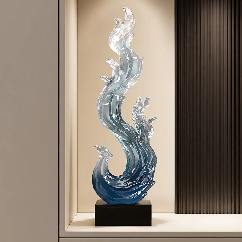 Home Decor Flowing Phoenix Dance Art Ornament,resin Sculpture Living Room Entrance,Office Decoration