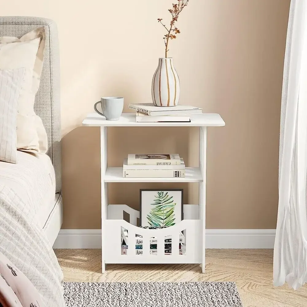 Small Bedside Table Cabinet Side End Coffee Tea Table Nightstand Storage Shelf Removable Living Room Sofa Side Table Furniture