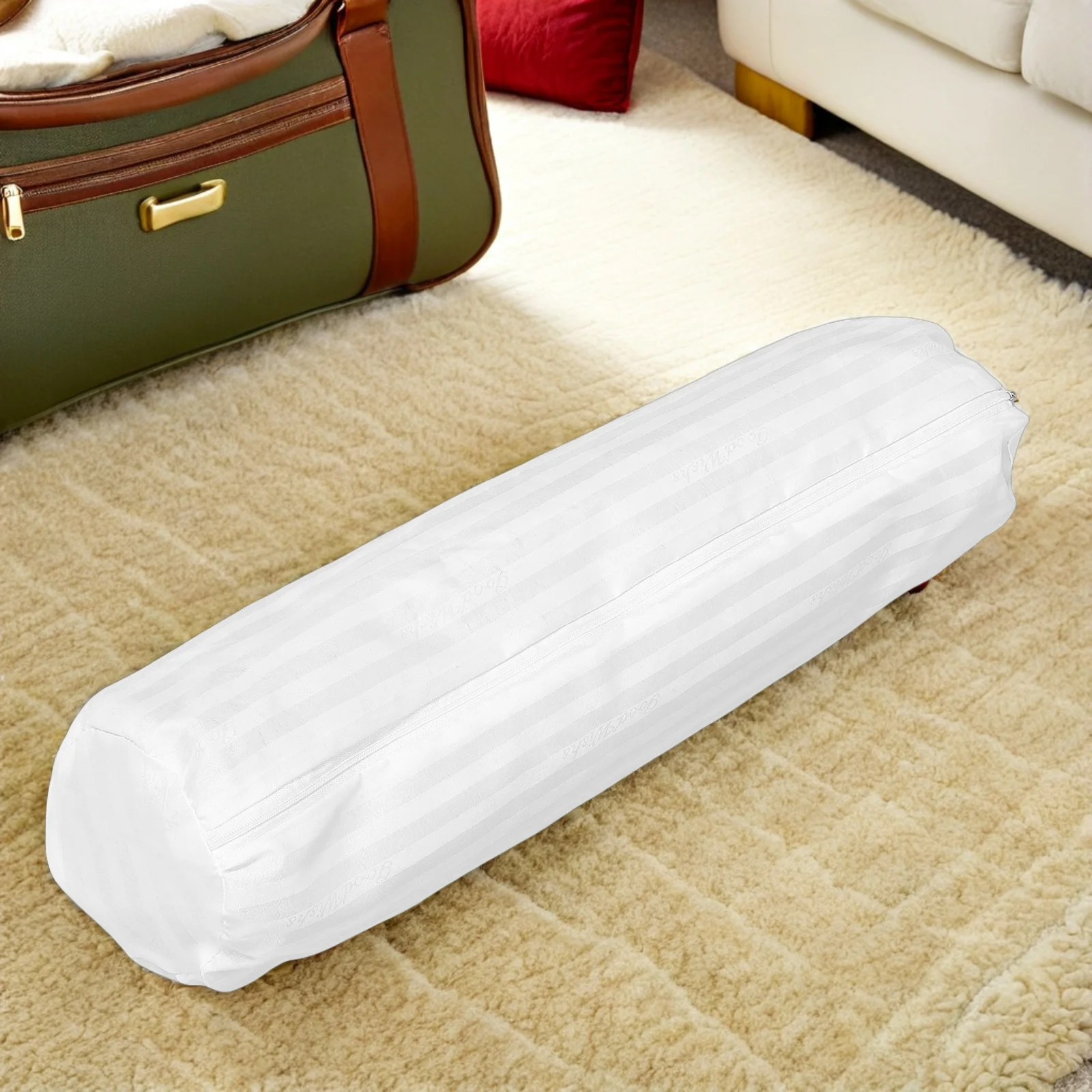 

35.4 X 7.9 Inch Round Pillow Insert Cover Soft Skin Friendly Cylinder Cushion Case with Hidden Zipper for Bedroom Lounge Body