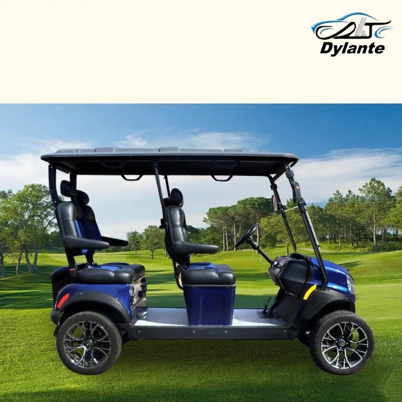 72 فولت بطارية ليثيوم الشارع القانوني الكبار جولف الصيد عربات التي تجرها الدواب مركبة 4/6 مقاعد طويلة التحمل عربة جولف كهربائية لملعب الغولف #3