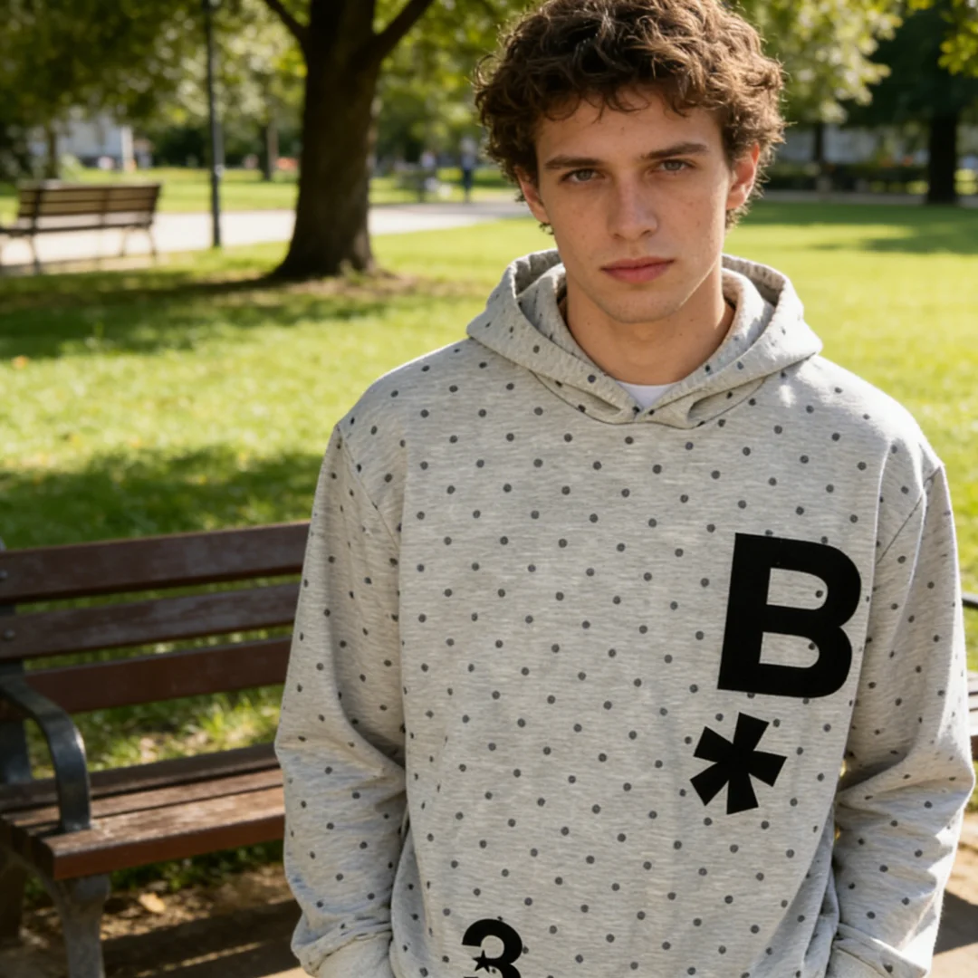 

Модная повседневная толстовка с принтом волнистых точек и надписями, свободный крой, для женщин, коллекция 2026 года