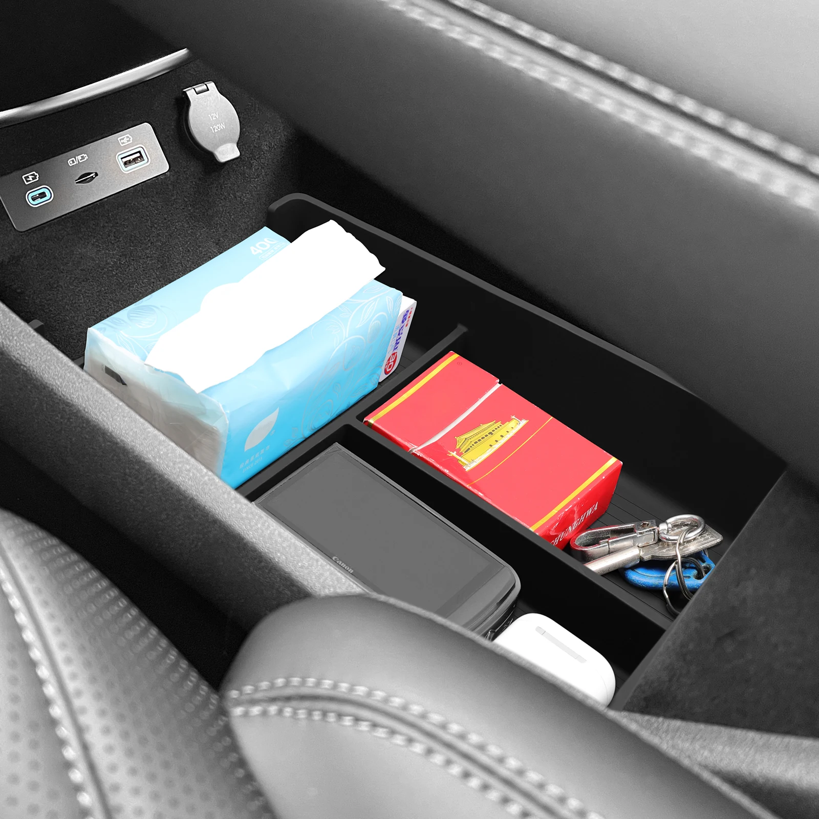 LUCKEASY für BYD Sealion 07 EV 2024-2025 Auto-Aufbewahrungsbox Innenraum-Zubehör Mittelkonsole Untere Ebene Aufbewahrungsbox Organizer – Detail 8