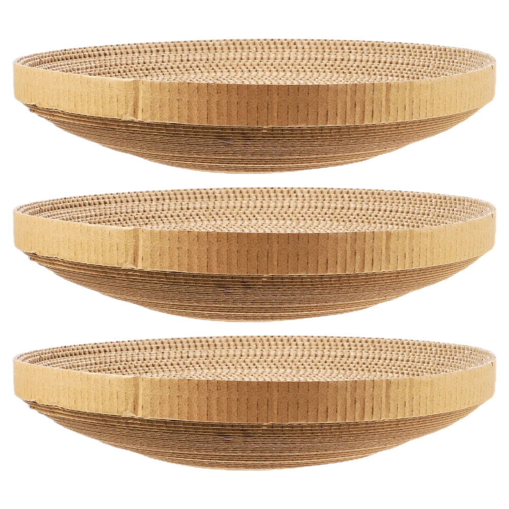 

3 Pcs Cat Scratcher Durable Corrugated Paper Circular Resistant Pad Reusable Scratching Board Cat Supplies
