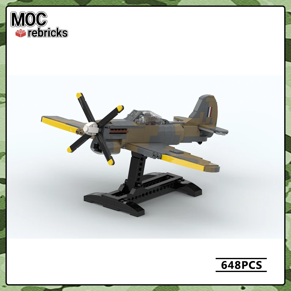 

WW2 Military Fighter Series Britain Aircraft MOC Building Block DIY Model Collection Experts High Difficulty Brick Toy Xmas Gift