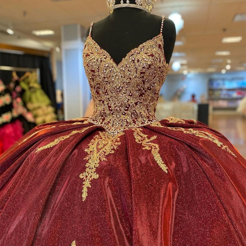 ANGELSBRIDEP gaun Burgundy Quinceanera gaun bola applique manik-manik renda manis 16 gaun gaun Vestido De 15 ukuran Plus