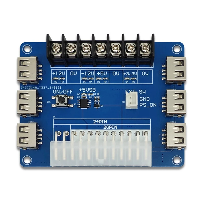 

Плата адаптера питания ATX, 20 контактов, 24 контакта, плата питания пикапа, модуль питания, настольная зарядка через USB, источник питания 5 В