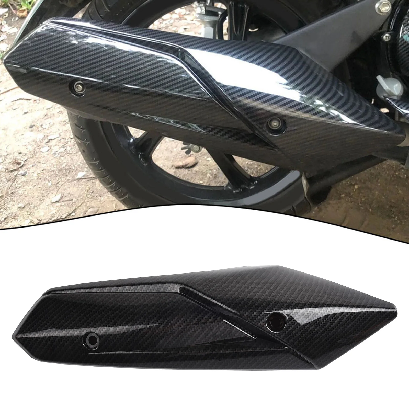 Carbon Fiber Shield Carbon Fiber Black Exhaust Pipe Shield No Modification Required Prevents Object Melting For MIO I125