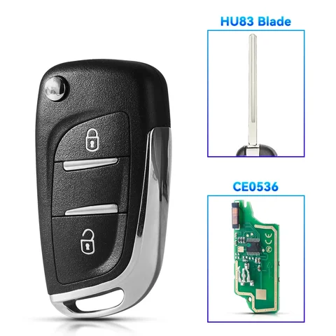 Ключ KEYYOU ASK FSK для Peugeot 207 307 407 208 308 408 607 Partner CE0523 Ce0536 433 МГц ID46 2/3 кнопки