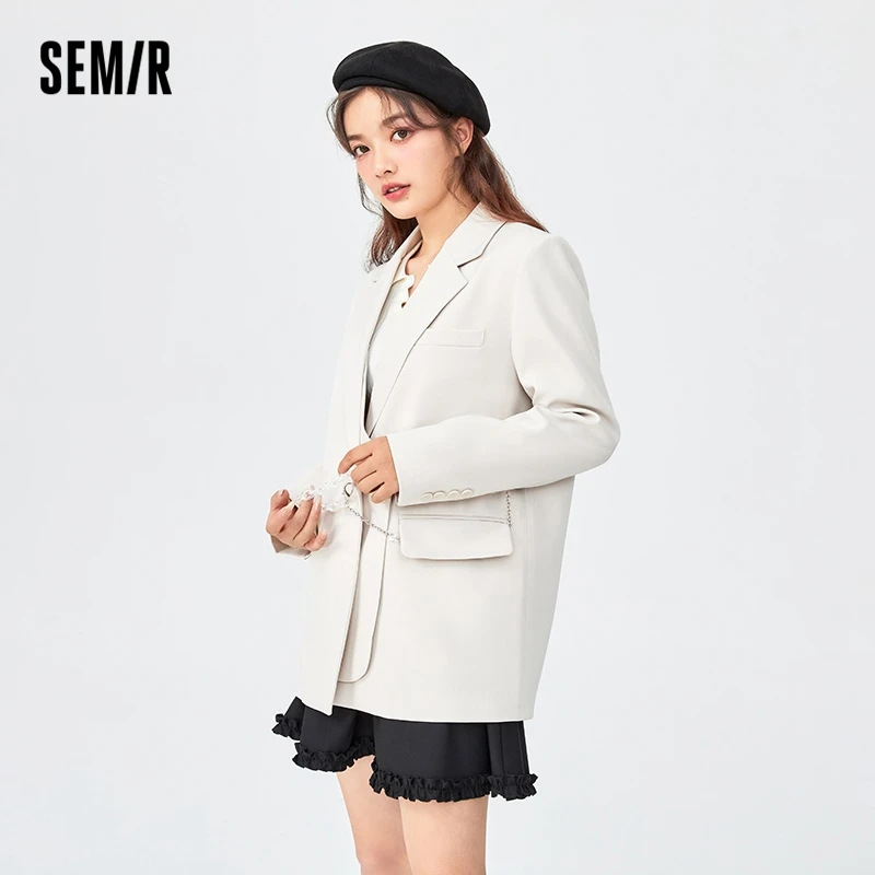 Semir Suit Jacket Women Loose Design Sense Spring 2022 New Black Casual Suit Chic Small Trendy