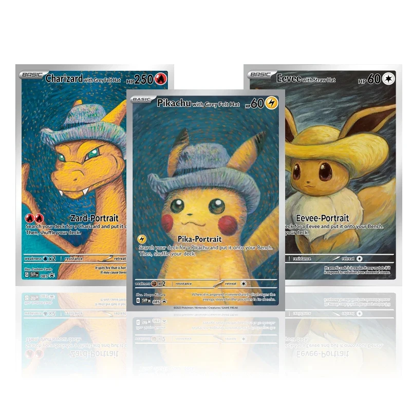 DIY Pokemon Netherlands Van Gogh Museum Pikachu Charizard Self Made Collection Cards Game Anime Japanese Letters Cards Gift Toy