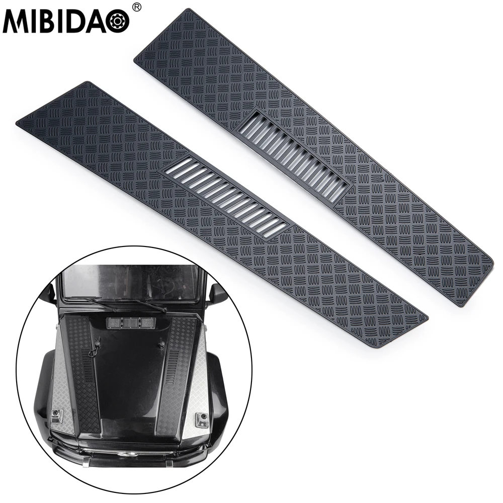 MIBIDAO Black Metal Engine Cover Hood Anti-skid Plate For 1/10 TRX6 G63 TRX4 G500 RC Car Shell Body Decoration Parts