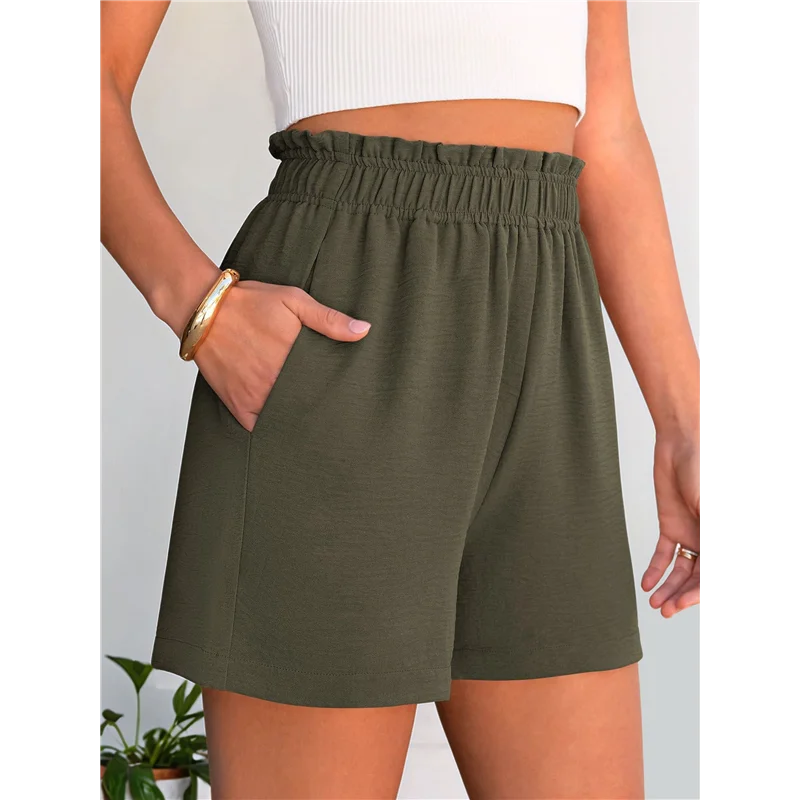 Short de salon élégant taille haute pour femmes, bas confortable, vêtements de plage et de vacances, nouvelle collection été