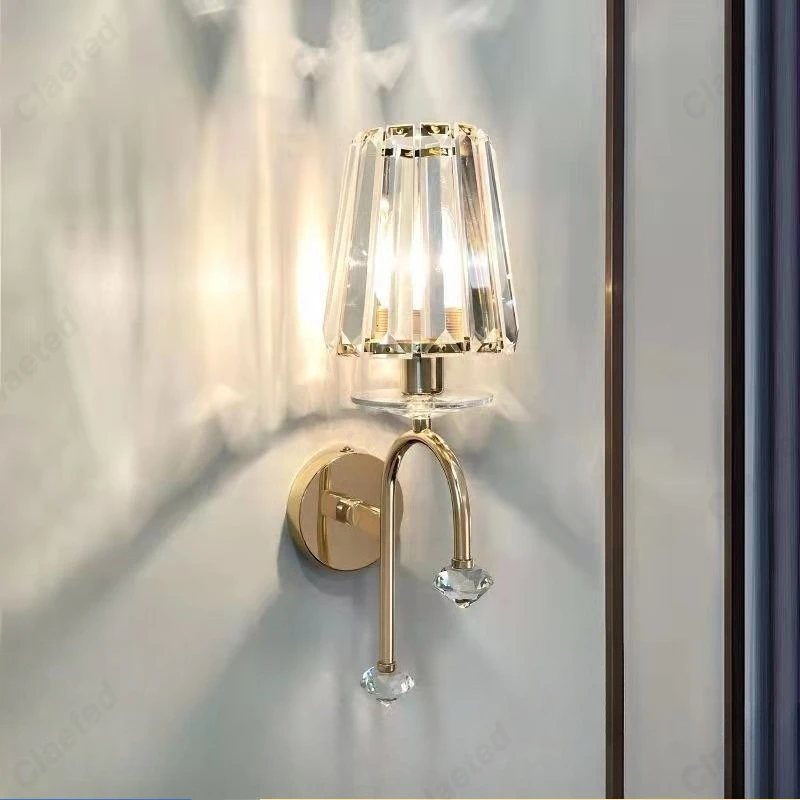 

Modern Simple LED Crystal Wall Lamp Living Room Corridor Stairs Bedroom Bedside Decorative Lighting Lamps