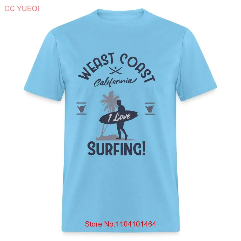 

Рубашка для серфинга «Я люблю» Футболка для пляжа West Coast San Diego California, размер S-6XL