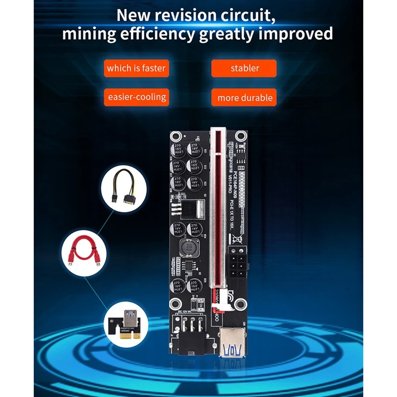 PCI Express Multiplier PCIE 1 bis 6 Port USB 3.0 Hub PCI Express 1X 4X 8X 16X VER011 PRO Extender Riser für BTC Mining