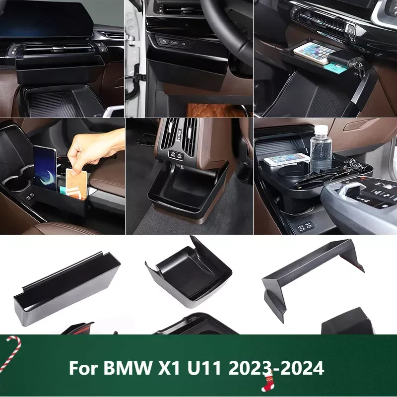 

Car Black Car Center Console Air Outlet Lower Storage Box Multifunctional Storage Tray Car Accessories For BMW X1 U11 2023-2024