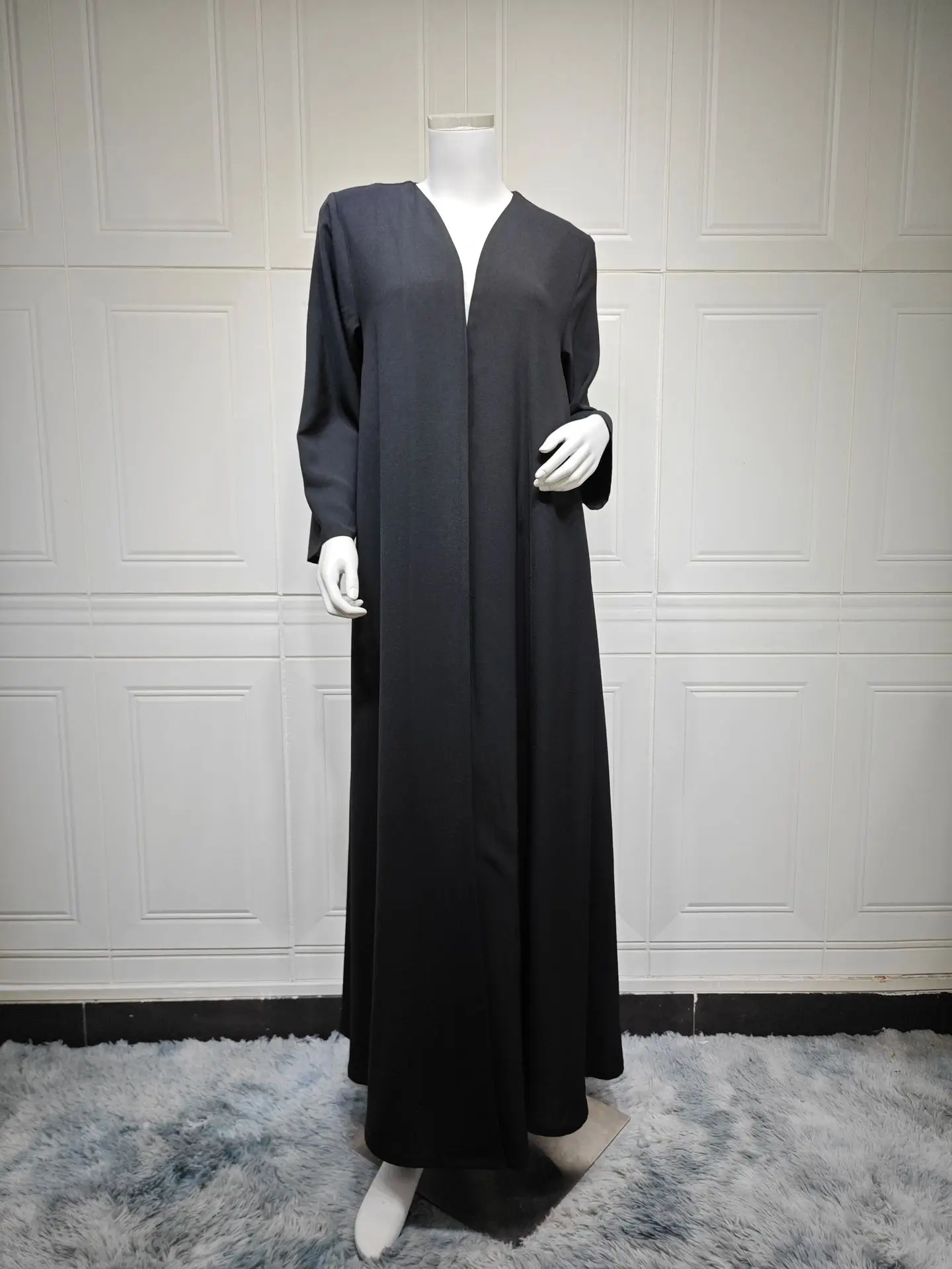Modest Open Abaya Women Kaftan Muslim Dress Printed Rhinestone Beaded Middle East Islamic Clothing Abaya Dubai Cardigan Robe