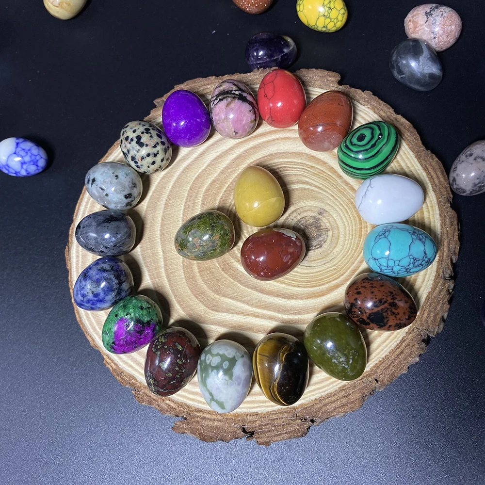 EG1 Natural Crystal Gemstone Mini Egg Polished Agate Stone Jewelry Lucky Stone Home Furnishings Healing Stone Collect Gifts