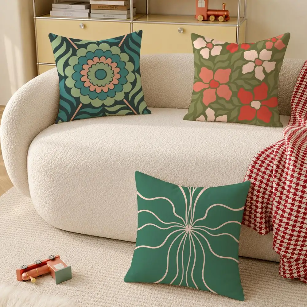 Bohemia Green Cushion Cover Pillow Cover Decorative Throw Couch Home Decor for Living Room Sofa