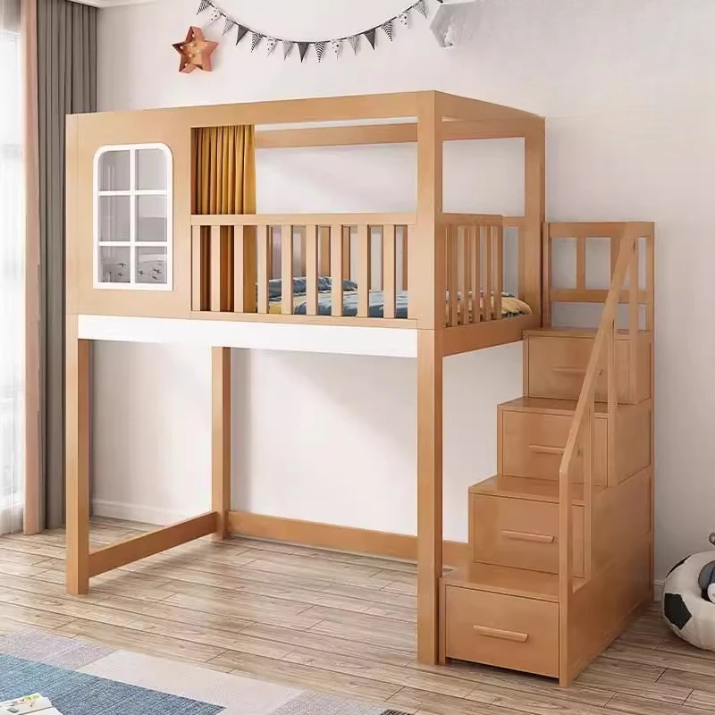 Multifunktionales Bett für Erwachsene aus Buche