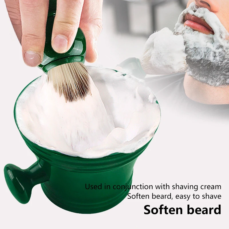 Plastic Shaving Brush Bowl For Men's Beard Care Soap Foam Mug Bowl With Handle Facial Cleaning Tools