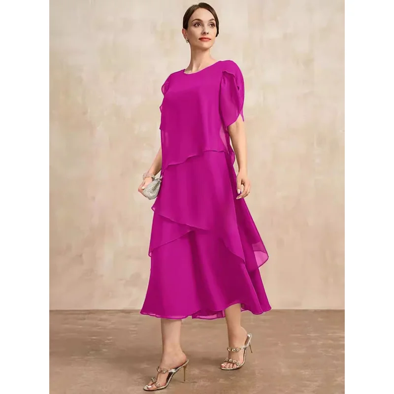 European and American plus Size Summer Ruffles Dress