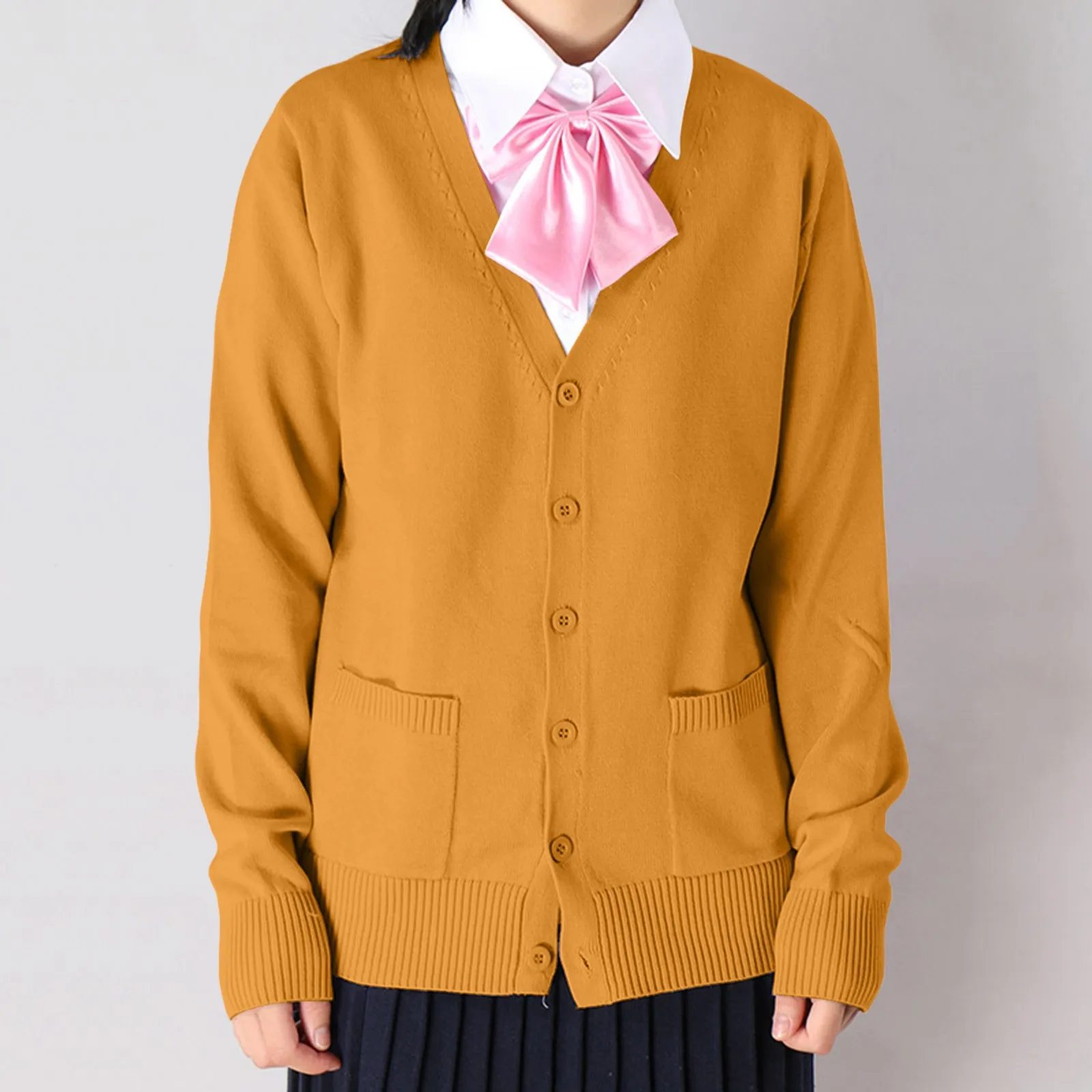 Pull scolaire japonais multicolore pour filles, pull en coton à col en V, uniformes JK, cardigan cosplay étudiant, printemps et automne, 100%