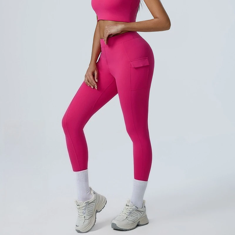 

Women’s High Waist Yoga Pants, Pocket Fitness Leggings, Push Up Tummy Control Running Tights, Stretch Gym Sportswear
