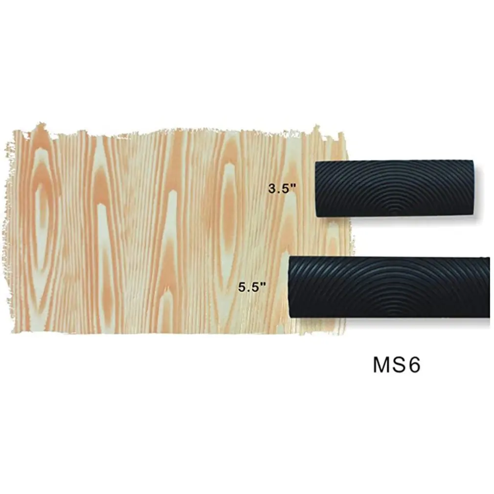 Borracha Roller Brush Pintura Ferramentas, Imitação De Madeira De Graining, Pintura De Parede, Decoração Para Casa, Art Embossing, DIY, 2 Pçs por conjunto