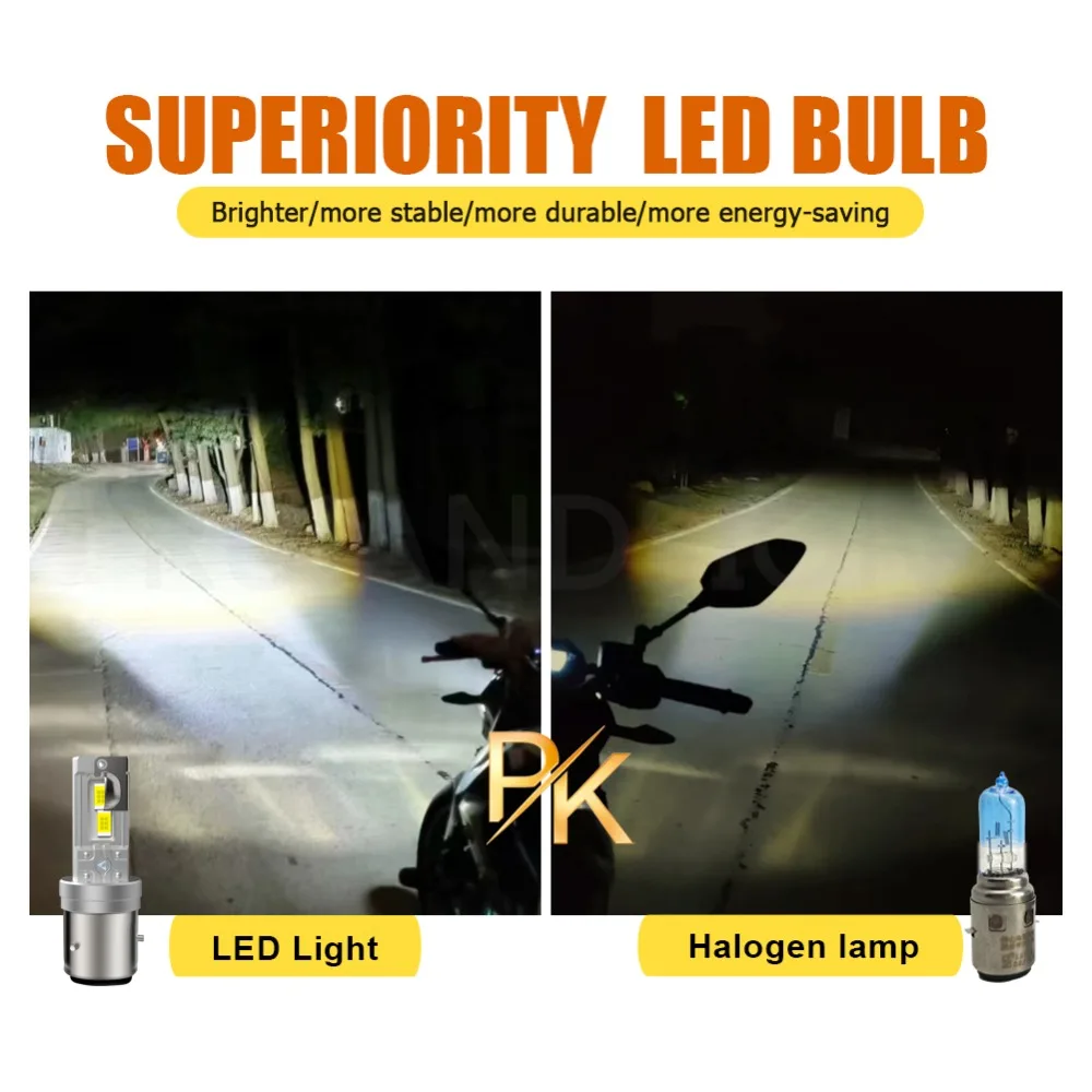 مصباح دراجة نارية LED BA20D H6 4000Lm - usage example