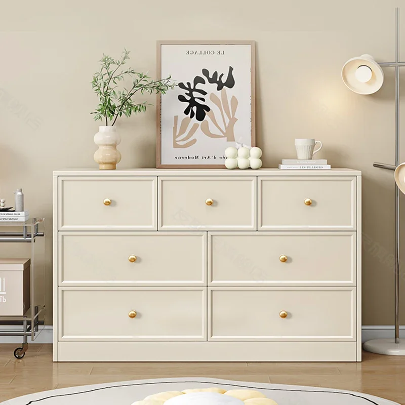 

Luxury Modern Cream Dresser Cabinet Premium Hidden Storage Living Room Cabinets Vintage Handles Dressoir Kast Home Furniture