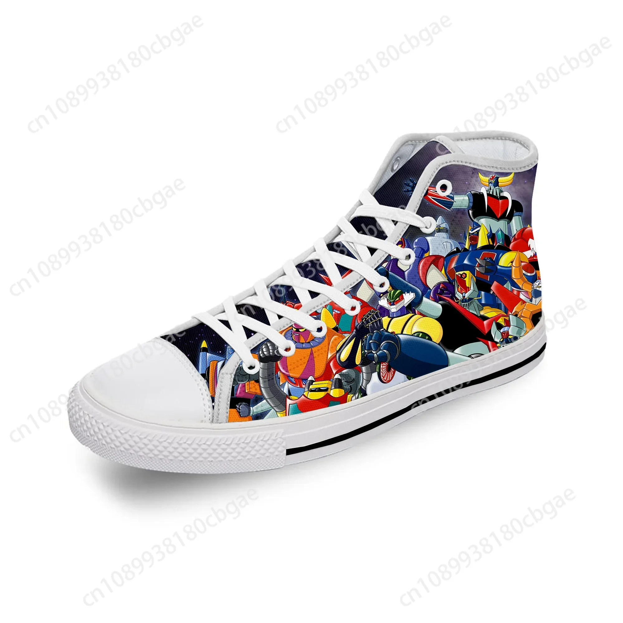 Hot UFO Robot Goldrake Grendizer Anime Gurendaiza Casual Cloth 3D Print High Top Canvas Shoes Men Women Breathable Sneakers