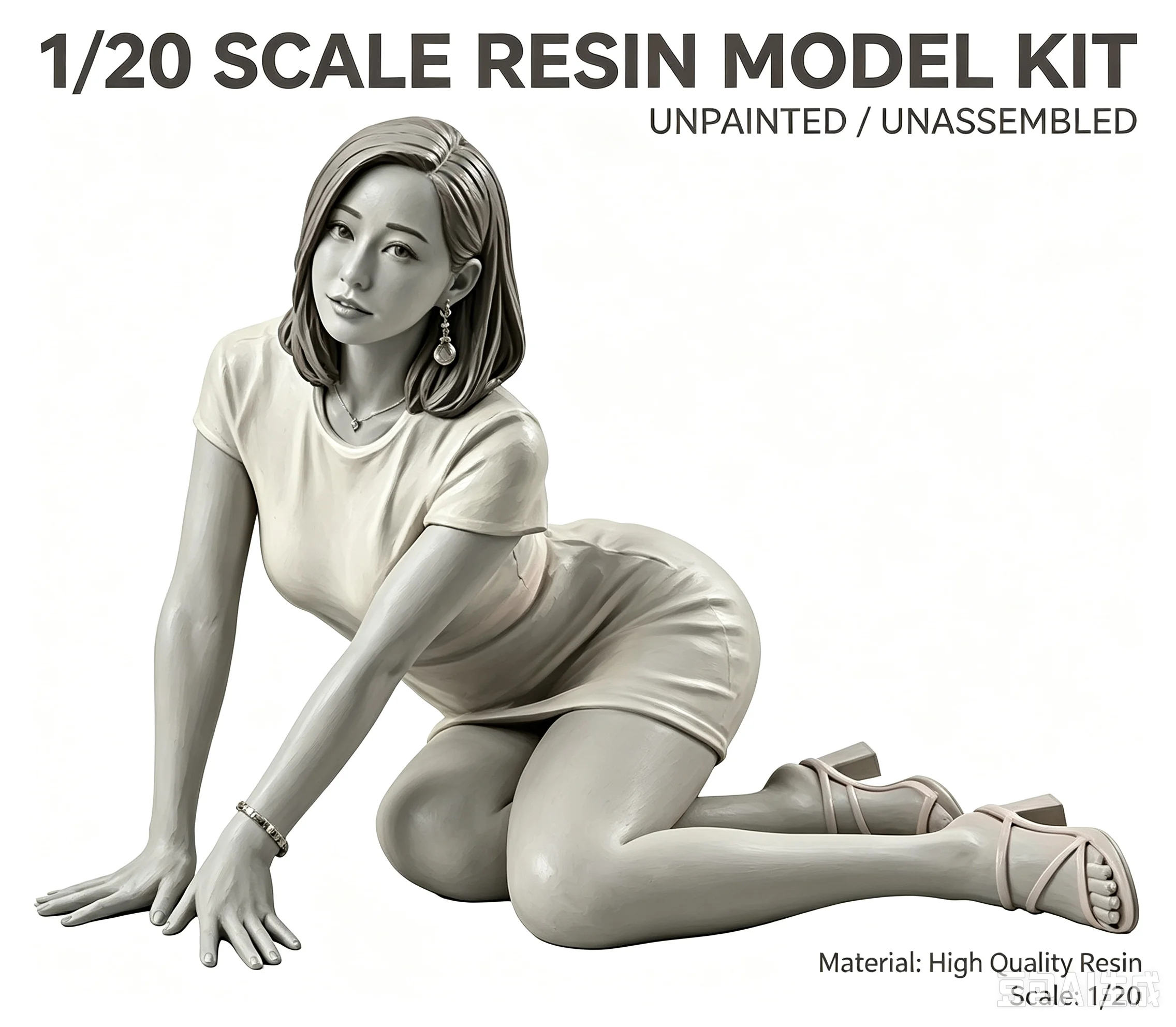 1/20 Die-casting Resin Model Assembly Kit, GK, Two Forms of Models, Unpainted Model Kit, DIY Collection Display