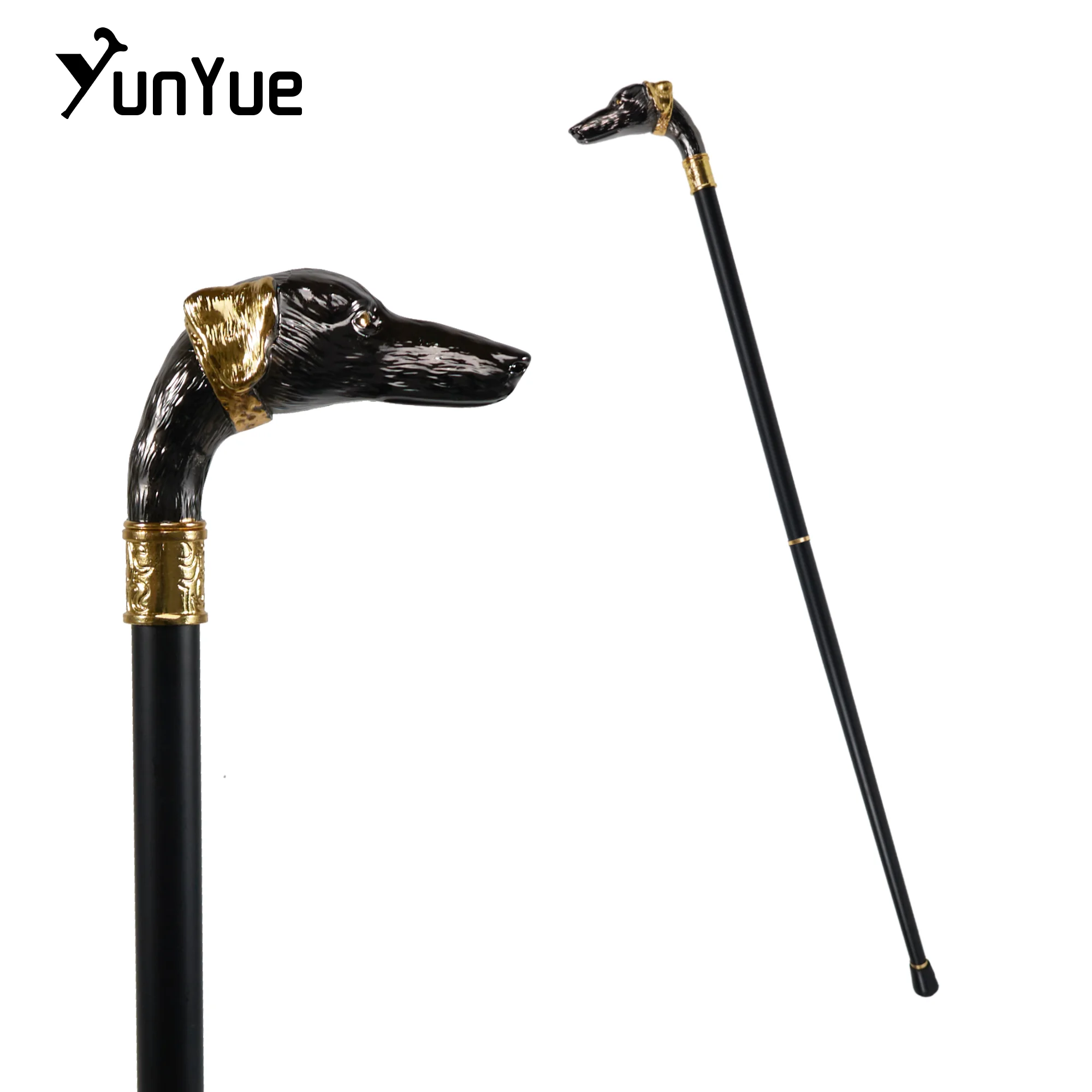 

Винтажная трость добермана черного золота, коллекции джентльменов, элегантная трость, реквизит для косплея, костыль