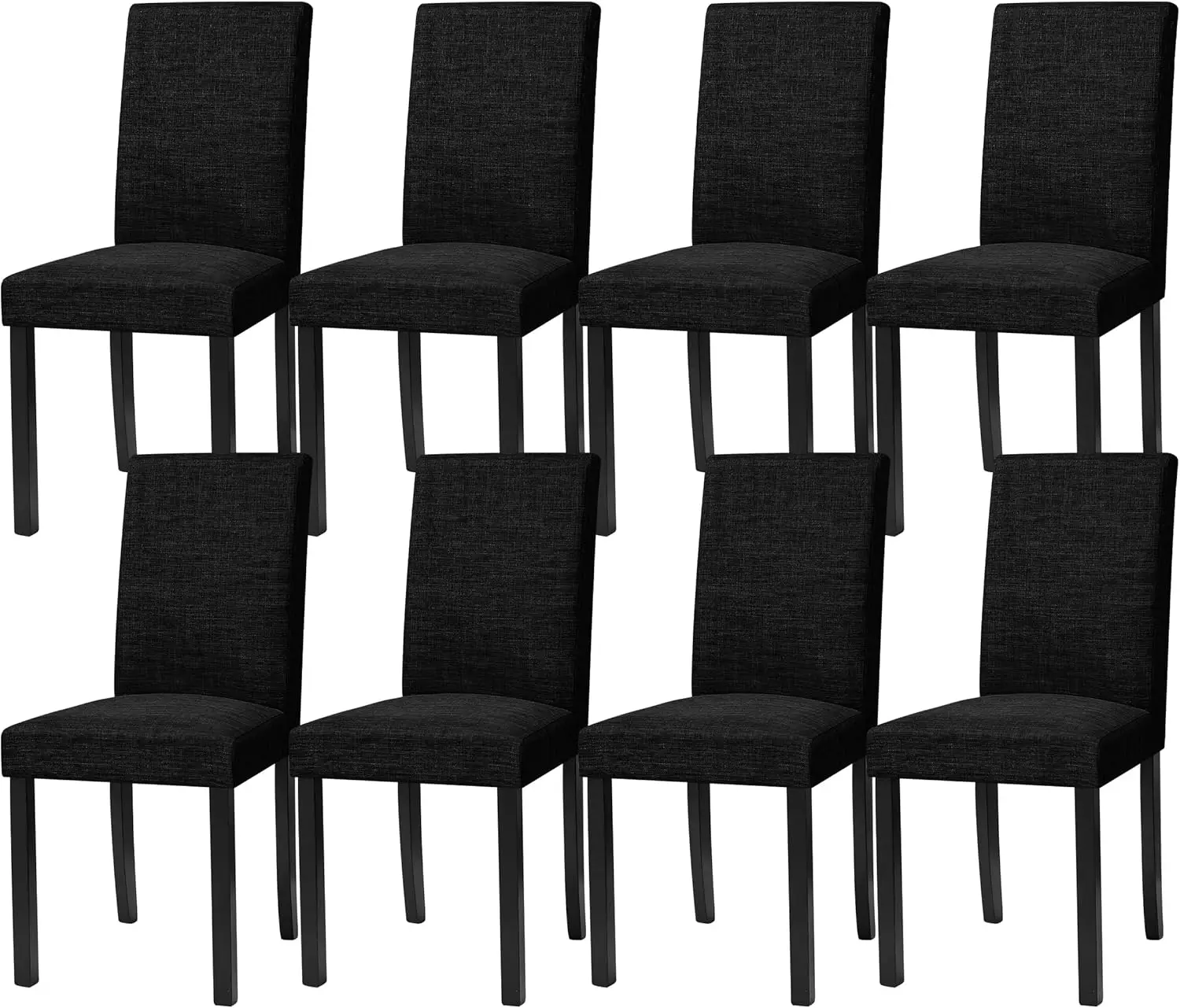 

Upholstered Dining Chairs Set of 8, Fabric Dining Room Chairs with Solid Wood Legs, Modern Parson Chairs for Kitchen, Restaurant