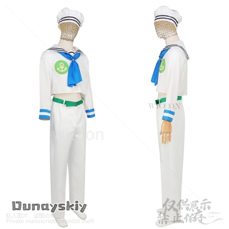 Higashikata Josuke Jo Cosplay Anime Bizarre Costume DK White Sailor Suits outfit Hat Tie Set Adventuree Jirai Kei Customized