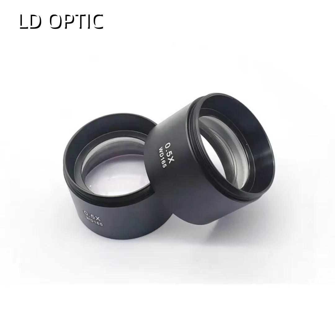 WD165 0.5X  Trinocular Microscope Barlow Objective Lens Zoom Stereo Microscopio Camera Auxiliary Objective Lens