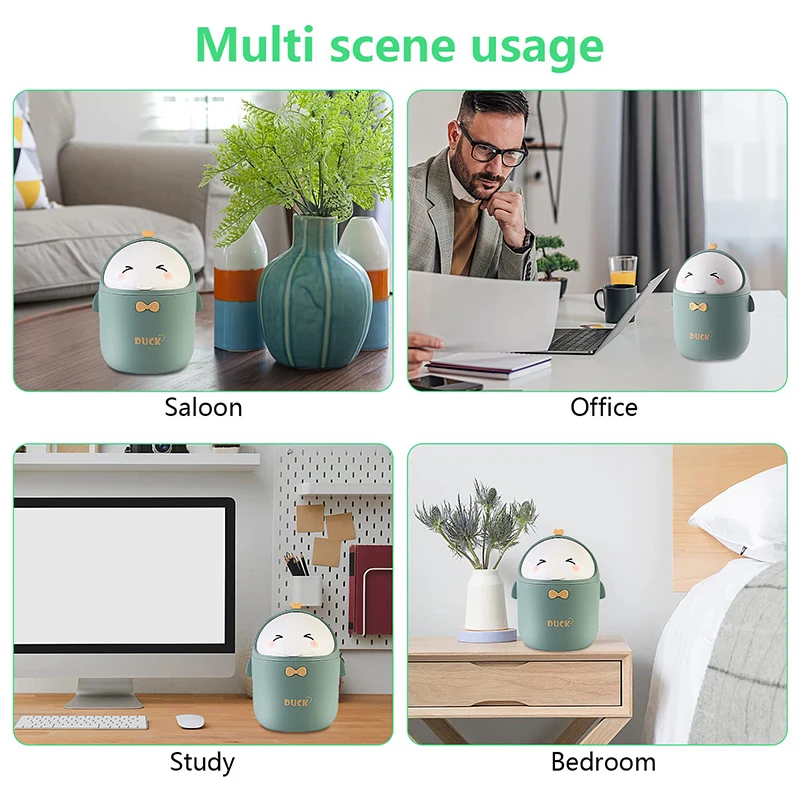 Mini Desktop Trash Can With Lid, Portable Cute Cartoon Style Trash Can, Office Trash Can, Small Bathroom Trash Can, For Bedroom,