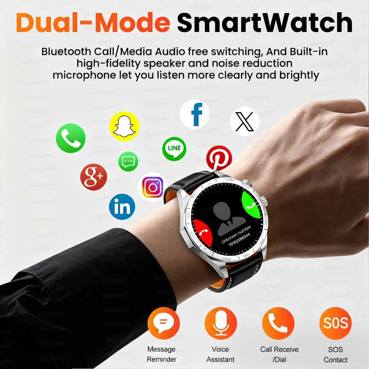 2026New ساعة ذكية الرجال الرياضة في الهواء الطلق مقياس الارتفاع GPS مسار الأكسجين الدم الصحة مكالمة صوتية موضة Smartwatch للرجال والنساء #3