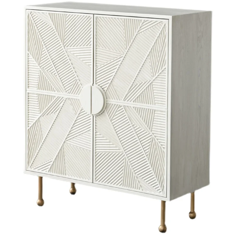 

Американский входной шкаф для обуви, встроенная бытовая дверь, резьба по дереву, цветок, античный белый шкаф для фойе, ультратонкий